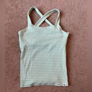 Abercrombie Kids Light Green Striped Camisole with Built in Bra